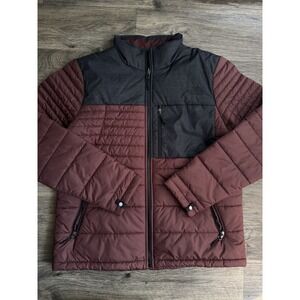 The North Face Thermoball Eco Jacket Mens Burgundy Black Puffer Large